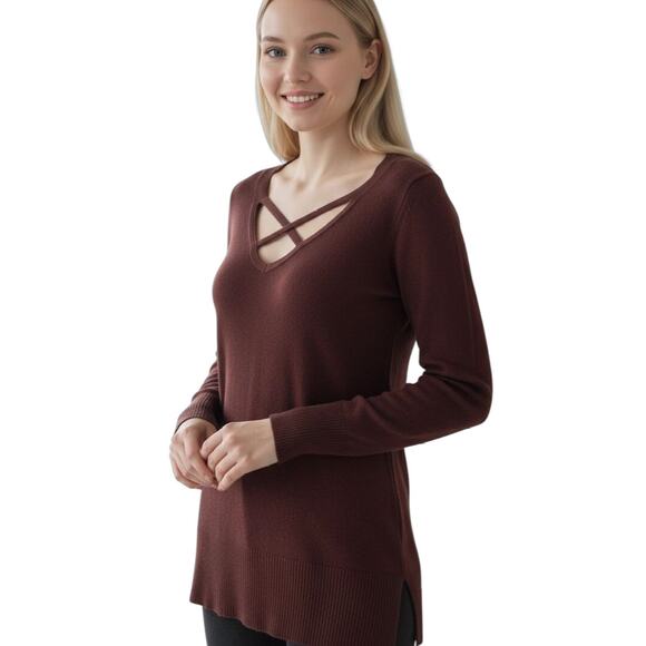 Free People Tunic Sweater Mahogany Women's Size XS - Picture 1 of 4